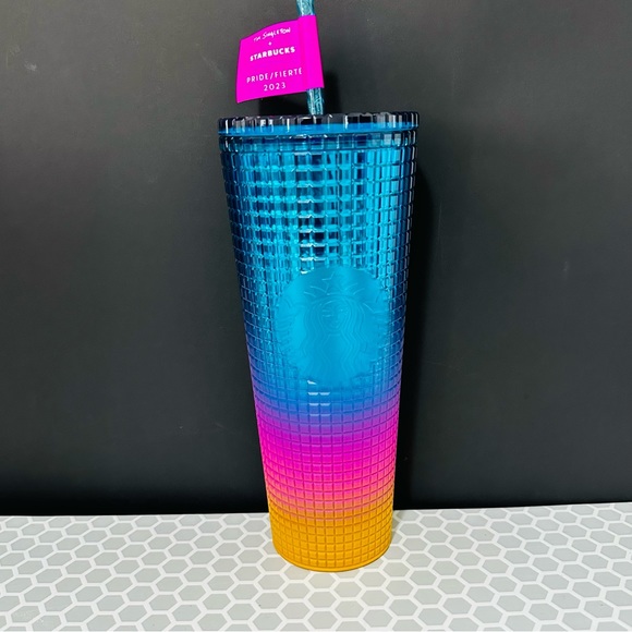 Starbucks Other - Starbucks Tim Singleton Pride Rainbow Grid Studded Cold Cup Tumbler 24oz
